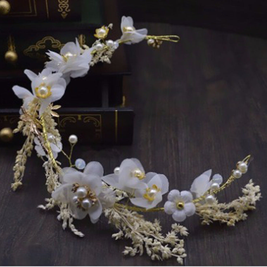 Wedding Headdress Full Of Gypsophila Dried Flowers Forest Hair Accessories