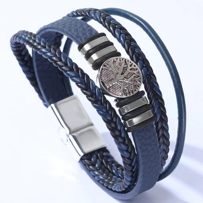 Pulsera de cuero para hombre con personalidad de moda