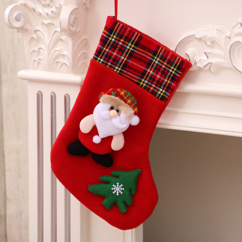 Adornos navideños Calcetines de Papá Noel Colgante de árbol de Navidad Calcetines navideños Bolsa de regalo Bolsa de Navidad