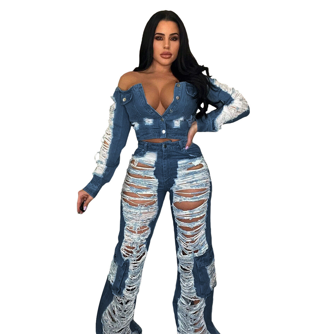 Women's Fashion Individual Casual Ripped Jeans