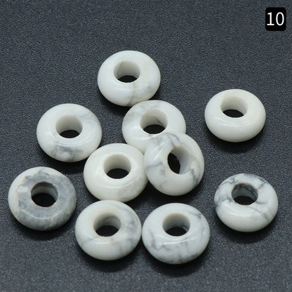 5x10mm Large Hole 4mm Circle Natural Crystal Agate Jade Beads Abacus Beads