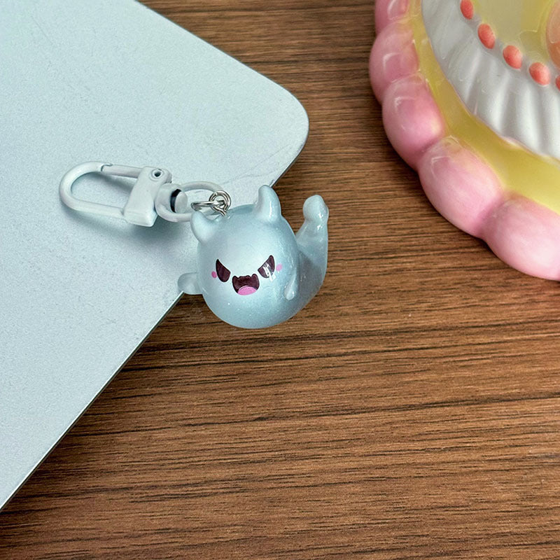 Halloween Jelly Ghost Keychain Cartoon Luminous Pendant