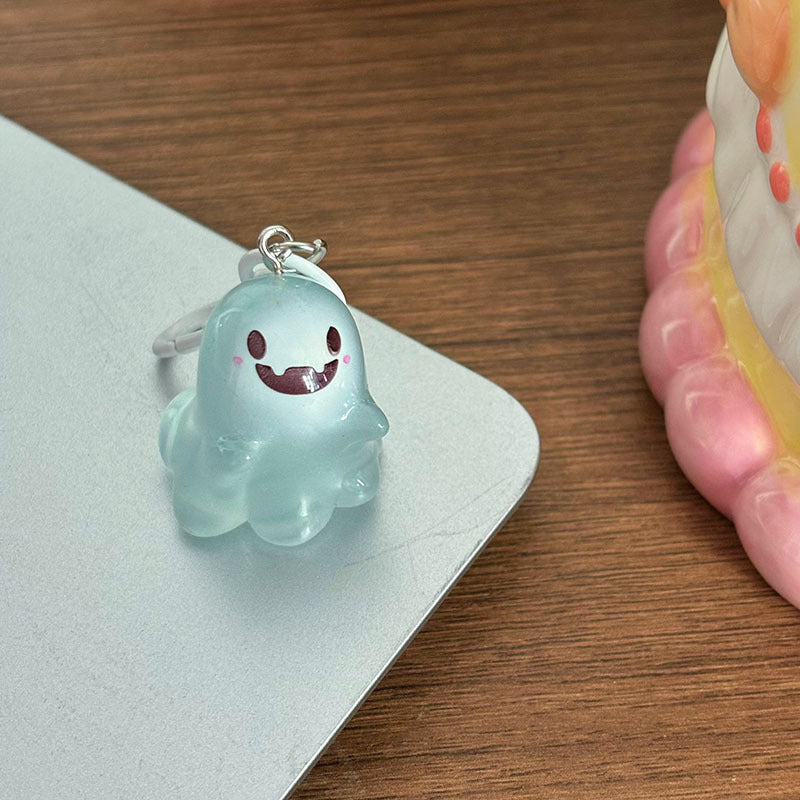 Halloween Jelly Ghost Keychain Cartoon Luminous Pendant