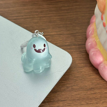 Halloween Jelly Ghost Keychain Cartoon Luminous Pendant