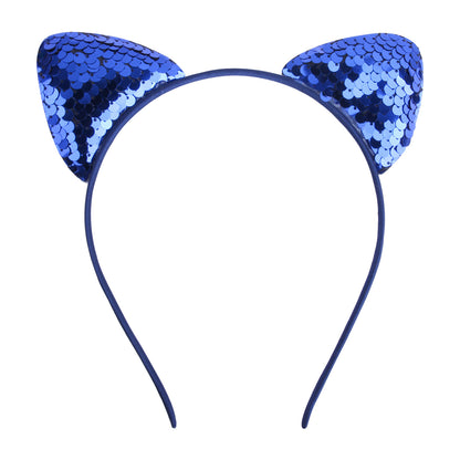 Quicksand Children's Cartoon Sweet Headband Hairpin Flip Scale Sequined Cat Ears Accessory