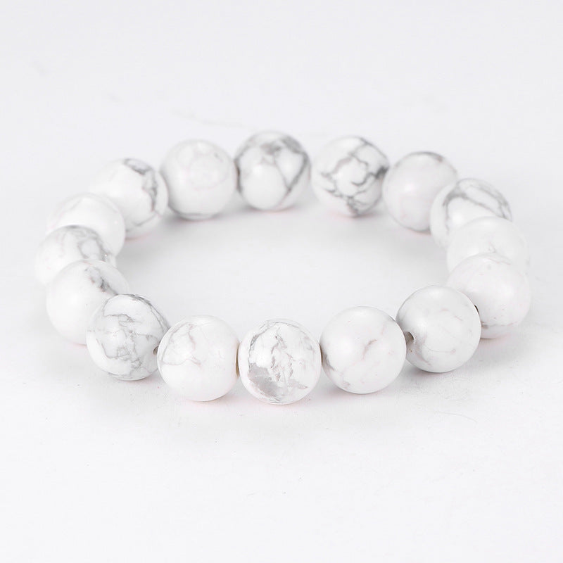 Grade A White Turquoise Single Circle Stretch Bracelet