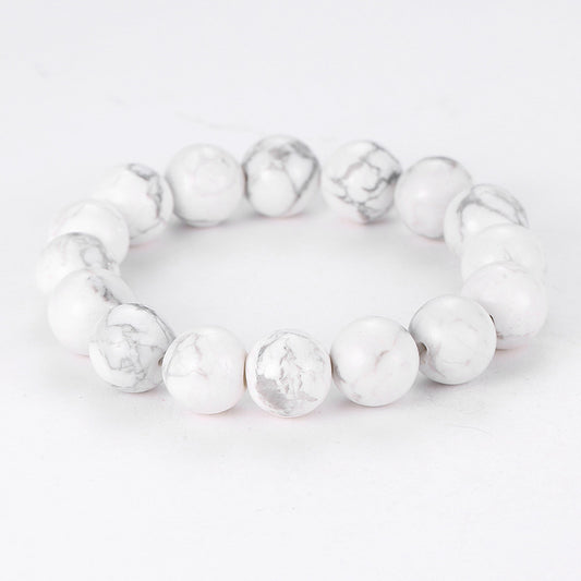 Grade A White Turquoise Single Circle Stretch Bracelet