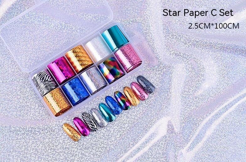 Nail Art Transfer Foils Set Of 12