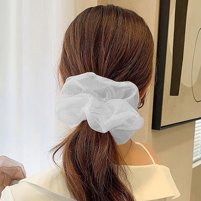 Nuevos accesorios para el cabello sencillos de primavera y verano de organza de gran tamaño de gasa