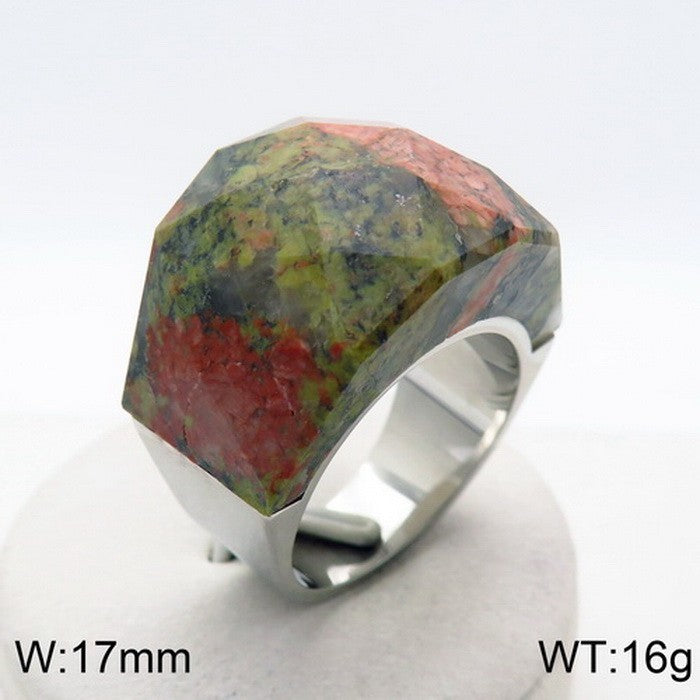 Anillo de piedra natural de moda para mujer