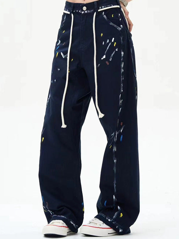 Pantalones con diseño de grafiti y estilo salpicado de pintura