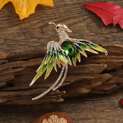 Color Painting Oil High-grade High-end Elegant Phoenix Brooch