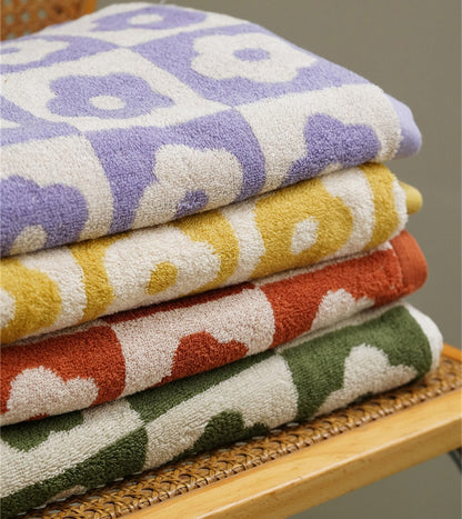 Retro Style Fish Scale Towel Cotton Color