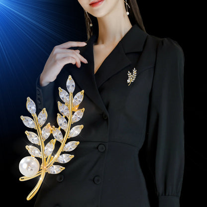 High-grade Leaf Pearl Brooch For Women