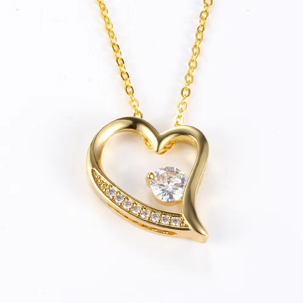 Collar en forma de corazón de plata S925 para mujer