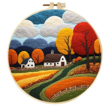 Wool Felt Painting With Embroidery Frame Needle Felt Supplies Suitable For Beginners