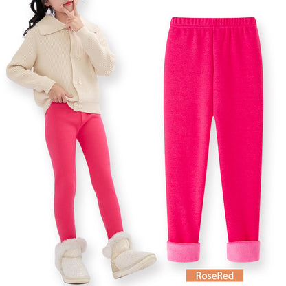 Leggings para niñas con forro polar y pantalones cortos cálidos de gran venta en otoño e invierno