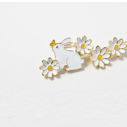 Sweet Girl Cute Side Clip Rabbit Flower Barrettes