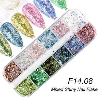 Nail Gold And Silver Glitter Laser Sequins