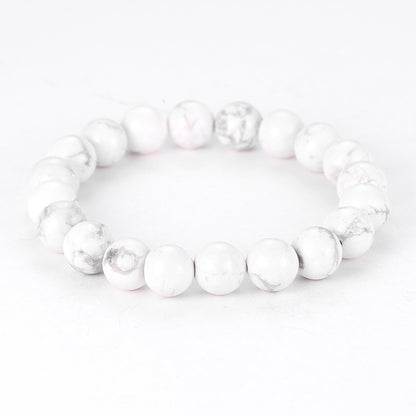 Grade A White Turquoise Single Circle Stretch Bracelet