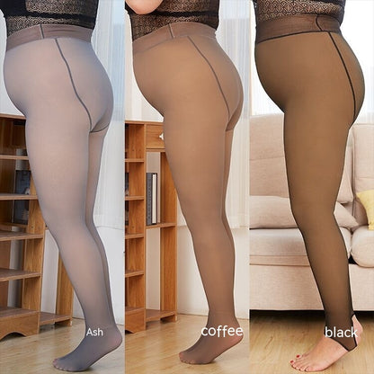 Pantalones de una pieza transparentes para mujer, ropa exterior, medias de cuerpo entero, pantalones de cintura alta con abertura para pisar