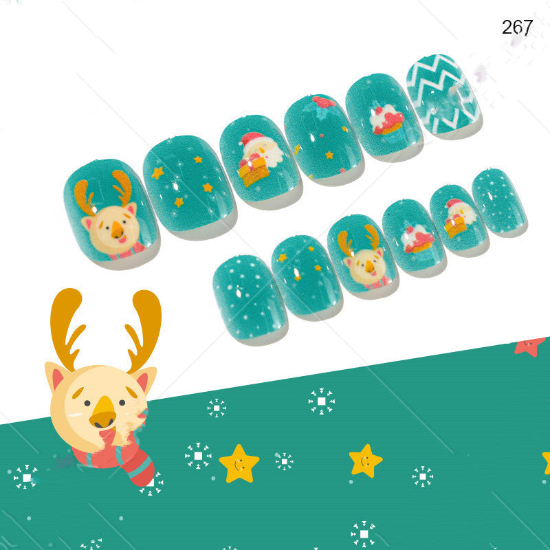 24 piezas de uñas navideñas para niños