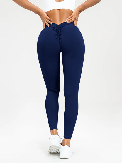 Pantalones de yoga para mujer, cintura alta, realce, elásticos, ajustados, para fitness