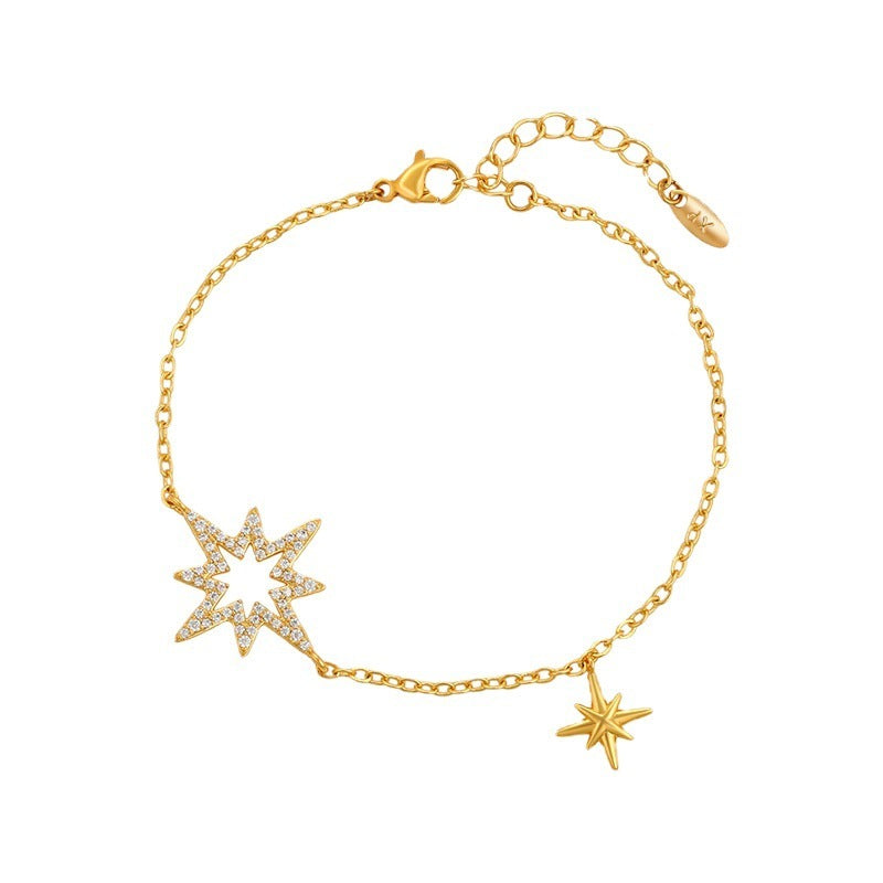 Pulsera de estrella de ocho aristas ajustable Estilo coreano Elegante Celebridad de Internet de alto sentido XINGX