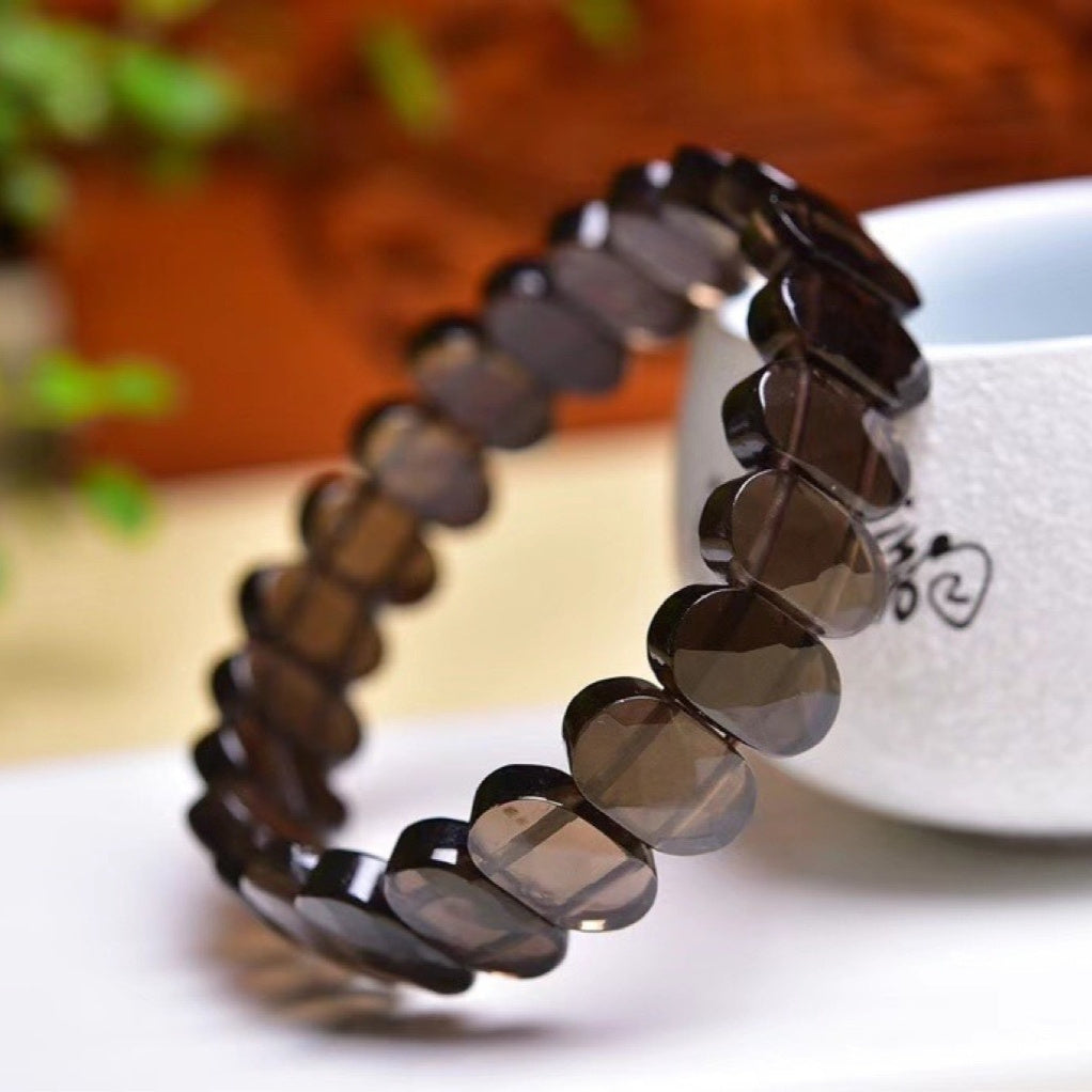 Natural Tea Crystal Manual Faceted Bracelet