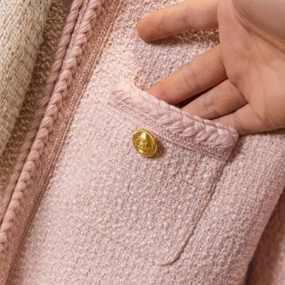 Abrigo de estilo clásico para otoño e invierno, cárdigan de moda para niñas y socialités