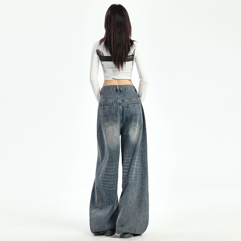 Women's American-style Retro Loose Wide-leg Pants