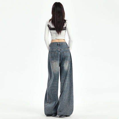 Women's American-style Retro Loose Wide-leg Pants