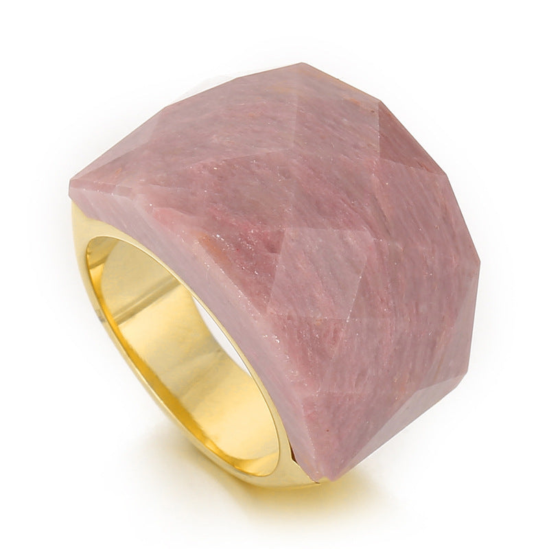 Anillo de piedra natural de moda para mujer