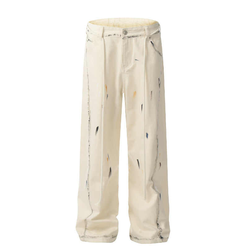 Pantalones con diseño de grafiti y estilo salpicado de pintura