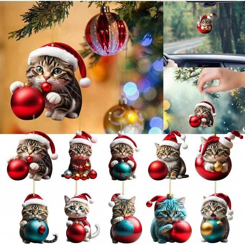 Christmas Creative Cat Car Pendant