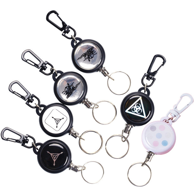 Outdoor Anti-theft Wire Rope High Rebound Retractable Key Ring