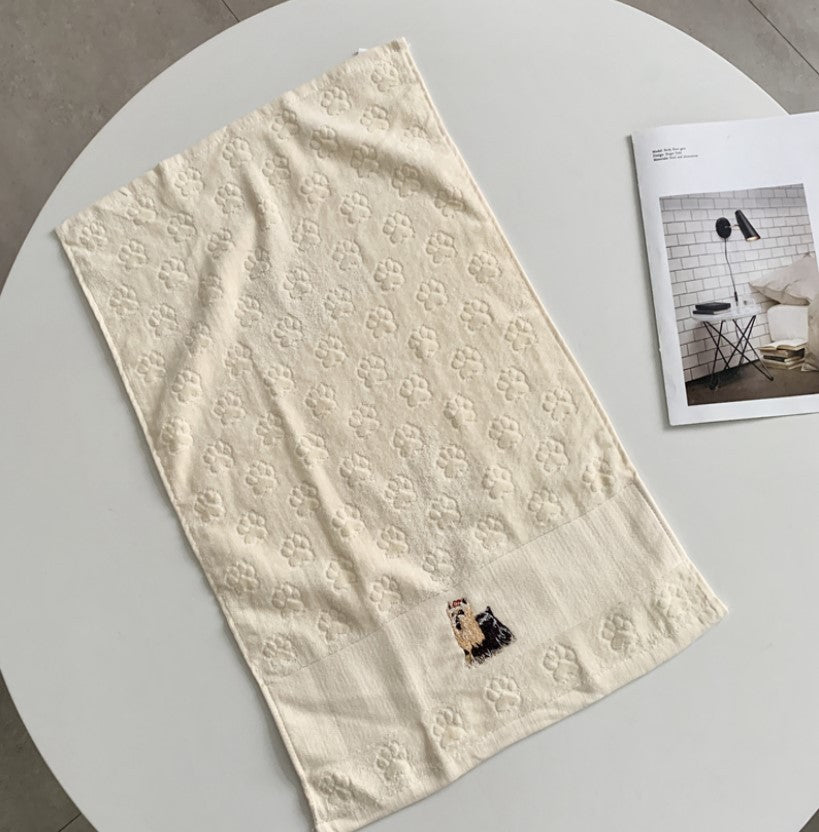 Dog Embroidery Water Absorbing Wash Towel