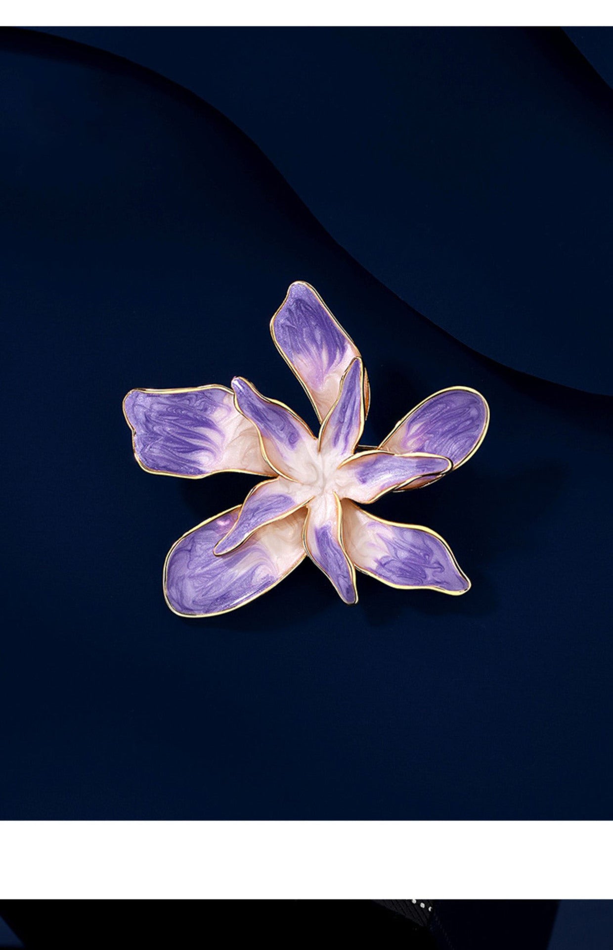 Broche de flor morada, elegante alfiler, accesorio para ropa