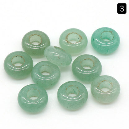 5x10mm Large Hole 4mm Circle Natural Crystal Agate Jade Beads Abacus Beads