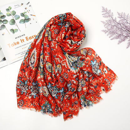 Retro Patchwork Bohemian Printed Cashew Scarf