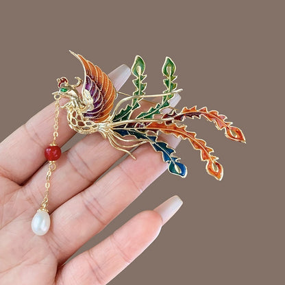 Phoenix Brooch Temperamental Tassels High Sense Ancient Style Han Chinese Clothing Cheongsam Accessories