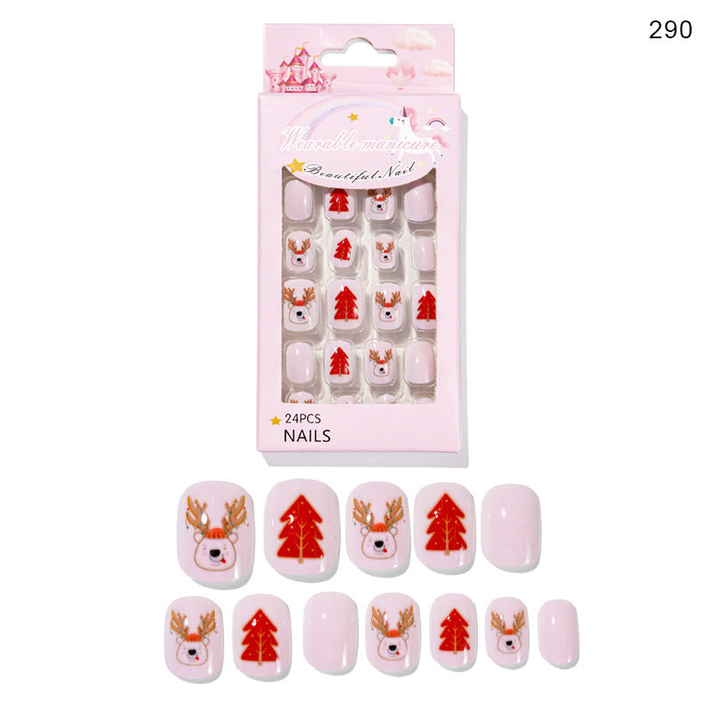 24 piezas de uñas navideñas para niños