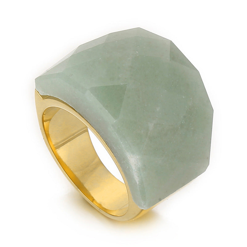 Anillo de piedra natural de moda para mujer