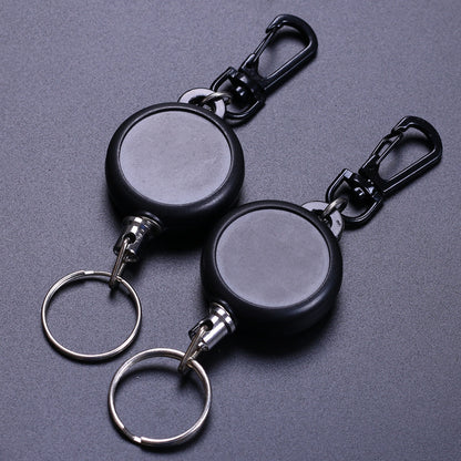 Outdoor Anti-theft Wire Rope High Rebound Retractable Key Ring