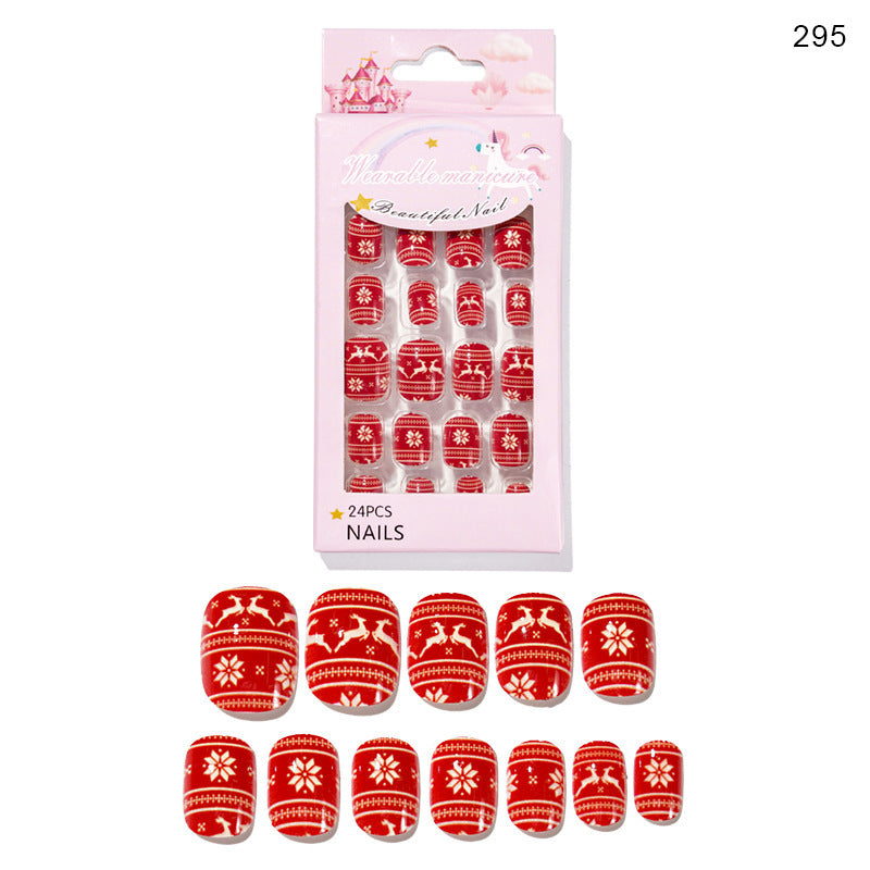 24 piezas de uñas navideñas para niños