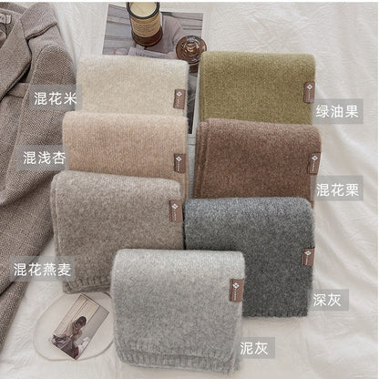 Soft Sticky Warm Fashion Basic Outer Wear Solid Color Scarf For Women