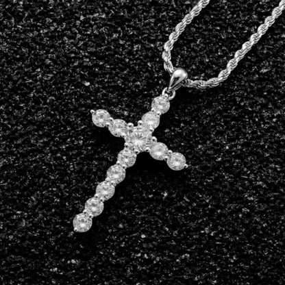 S925 Sterling Silver Cross Necklace for Men and Women