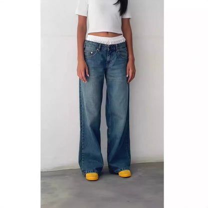 Pantalones vaqueros de pierna ancha para mujer