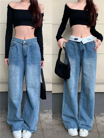 Jeans rectos de diseño para mujer para verano