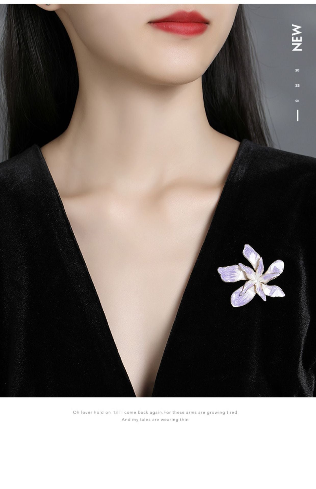 Broche de flor morada, elegante alfiler, accesorio para ropa